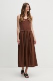 United Colors of Benetton rochie culoarea maro, maxi, evazată, 4VLDDV0AS