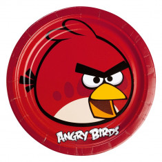 Farfurii petrecere copii 23 cm Angry Birds, Amscan 552360, Set 8 buc foto