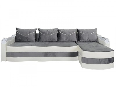 Coltar Extensibil Simona, 300X145X70 Cm, Gri, Alb foto