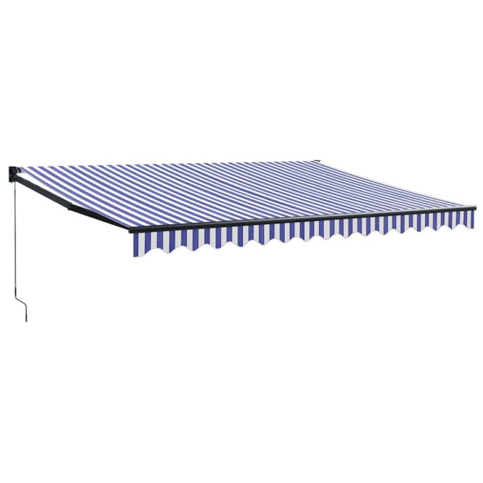Copertina retractabila albastru/alb, 4x3 m, textil/aluminiu