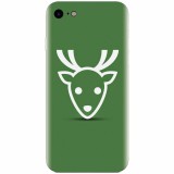 Husa silicon pentru Apple Iphone 5c, Minimal Reindeer Illustration Green