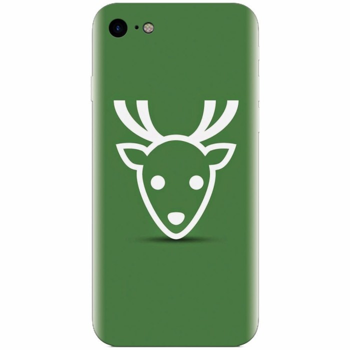 Husa silicon pentru Apple Iphone 6 Plus, Minimal Reindeer Illustration Green