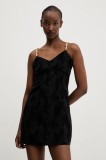 Desigual rochie TIGRIS culoarea negru, mini, evazată, 25SWVW85