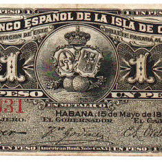 Cuba 1 Peso 1896 Seria 0250831
