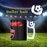 520. Cană cu minge fotbal - &bdquo;Fotbal club Dinamo Bucuresti &rdquo;, v2, sport, fotbal, suporter, alba, 330 ml, Simple