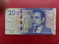 Bacnota 20 dirhams Maroc foto