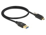 Cablu USB DELOCK 84025 USB A la USB C 0,5m 10Gbps Negru 24AWG 30AWG