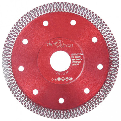 vidaXL Disc diamantat de tăiere cu găuri oțel, 125 mm foto