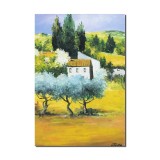 Tablou peisaj din natura pictat manual, 50x35cm pictura ulei pe panza