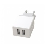 Incarcator Retea USB XO-L75, 2.4A, 2 Porturi USB, Alb