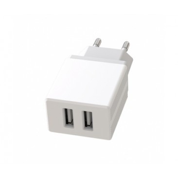INCARCATOR RETEA USB XO-L75, 2.4A, 2 X USB, ALB foto