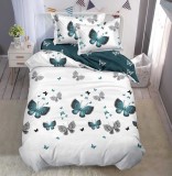 Cumpara ieftin Lenjerie De Pat Enchantress Xc116, Bumbac, 4 Piese, Cu Elastic, Alb, Imprimeu