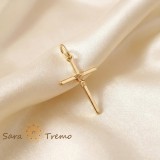 Cumpara ieftin Cruce Aurita 2.5cm Legaturile Sfinte Rastignire Iisus Brazilia SaraTremo Pandantiv Aur 18k Cadou Religios Femei Barbati + Certificat