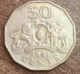 C50 - Moneda foarte veche - Swaziland - 50 centi - 1981