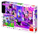 Puzzle 3 in 1 - O zi cu Minnie - 55 piese, Dino