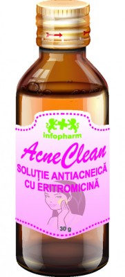 SOLUTIE ANTIACNEICA &amp;quot;AcneClean&amp;quot; CU ERITROMICINA 30ml INFOPHARM foto