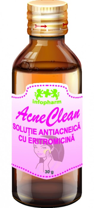 SOLUTIE ANTIACNEICA &quot;AcneClean&quot; CU ERITROMICINA 30ml INFOPHARM