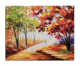 Cumpara ieftin Tablou stilizat pictat manual, Impreuna pentru totdeauna, 50x40cm ulei pe panza in cutit efect 3D