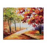 Tablou stilizat pictat manual, Impreuna pentru totdeauna, 50x40cm ulei pe panza in cutit efect 3D