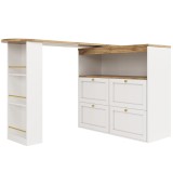 Masă de bar rotativă la 360&deg;, Alb | Aosom Romania