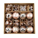 Globuri de Craciun, aurii, SD23-L-264, plastic, set 33 bucati