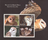 Niuafo&#039;ou (Tonga) 2012-Fauna,Pasari,Bufnite,Striga,Bloc 4 v.,MNH,Mi,TO-NI Bl.44, Nestampilat