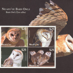 Niuafo'ou (Tonga) 2012-Fauna,Pasari,Bufnite,Striga,Bloc 4 v.,MNH,Mi,TO-NI Bl.44