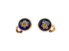 Cercei clips Millefiori albastru 10 MM foto