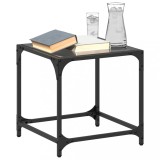 Set 2 Măsuțe Cafea vidaXL Sticlă Neagră 40x40 cm Oțel Moderne Living