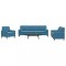 vidaXL Set de canapele cu perne/rulouri, 3 piese, albastru, catifea 3278460