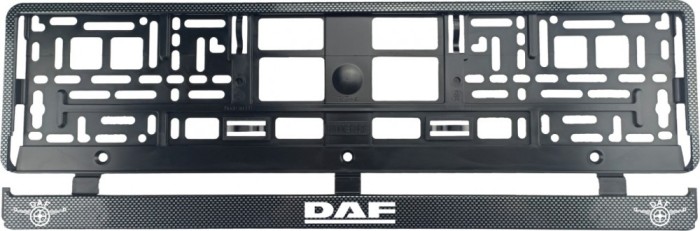 Set 2 bucati, suport numar inmatriculare Carbon, DAF