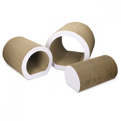 Set 3 rulouri Navaris de zgariat pentru pisici, Carton, Maro, 50820.01 foto