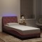 vidaXL Cadru de pat cu lumini LED, roz, 90x190 cm, catifea 3213830