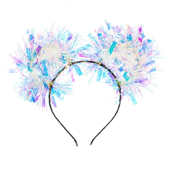 Coroniță Deghizare, Urechi Tinsel, Multicolor, Material Plastic