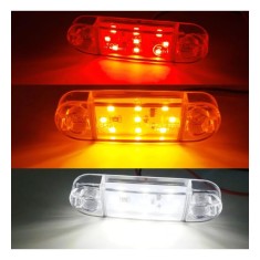 Lampă gabarit LED ,9 LED-uri 12&ndash;30V Galbenă / Roșie / Albă &ndash; Camion, Remorcă, Utilaje