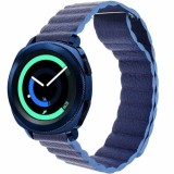 Cumpara ieftin Curea piele Smartwatch Samsung Galaxy Watch 4, Watch 4 Classic, Gear S2, iUni 20 mm Blue Leather Loop