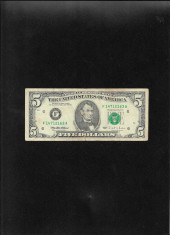 Rar! Statele Unite ale Americii USA 5 dollars 1995 seria14712163 foto