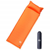 vidaXL Saltea de camping auto-gonflabilă cu pernă integrată portocaliu
