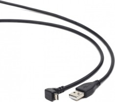 CABLU alimentare si date GEMBIRD, pt. smartphone, USB 2.0 (T) la Micro-USB 2.0 (T) (conector la 90 grade), 1.8m, negru, &quot;CCP-mUSB2-AMBM90-6&quot; (timbru v