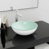 VidaXL Chiuvetă din sticlă securizată, alb, 35x12 cm 345252