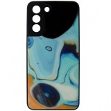 Husa tip capac spate silicon TPU negru + sticla multicolora pentru Samsung Galaxy S21 FE 5G