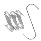 Cumpara ieftin Set 30 carlige pentru afumatoare, argintii 14 cm, grosime 2.8 mm, inox reutilizabil forma S cu varf ascutit, pentru suspendare, maturare si macelarie