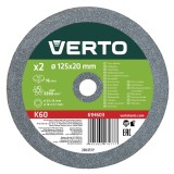 Set 2 discuri pentru polizor de banc Verto 125x16x12,7 mm, K60