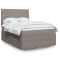 vidaXL Pat box spring cu saltea, gri taupe, 140x200 cm, textil 3292055
