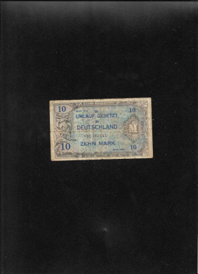 Rar! Germania 10 mark marci 1944 ocupatie aliata seria80382541 foto