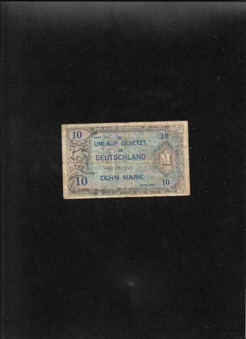 Rar! Germania 10 mark marci 1944 ocupatie aliata seria80382541