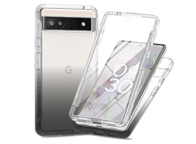 Husa transparenta RonRun pentru Google Pixel 6a cu protector de ecran incorporat, negru - RESIGILAT foto