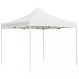 Cort de petrecere pliabil profesional, alb, 3 x 3 m, aluminiu