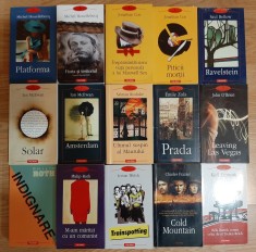 15 vol. Biblioteca Polirom (Michel Houellebecq Jonathan Coe Ian McEwan Salman Rushdie Leaving Las Vegas Trainspotting Philip Roth Cold Mountain etc.)