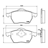Placute frana Ford Galaxy 1 (Wgr); Seat Alhambra (7v8, Alhambra Van (7v8; Vw Sharan (7m8, punte fata, fara senzor avertizare uzura; BREMBO